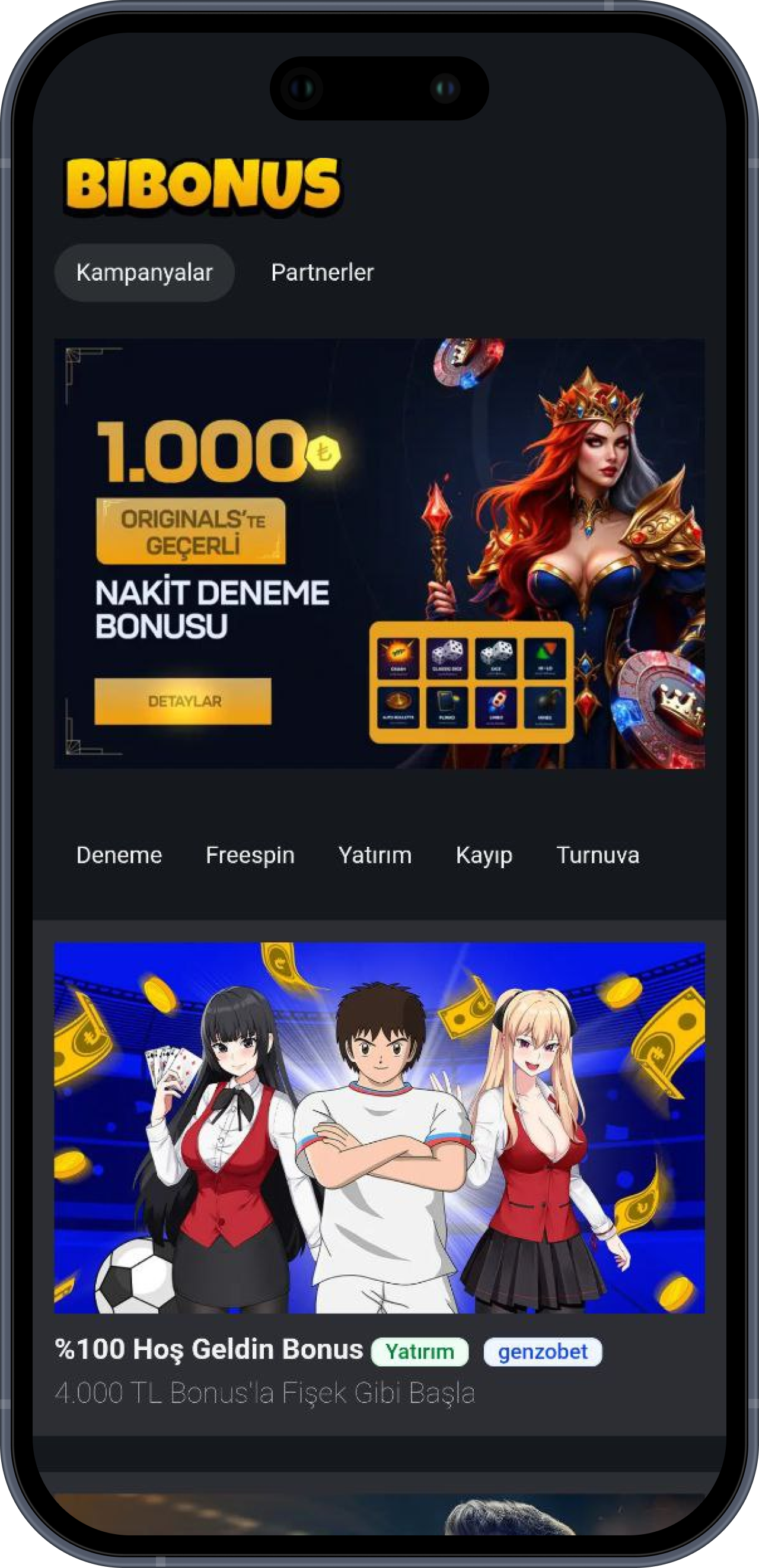 Bibonus Uygulama Ekranı